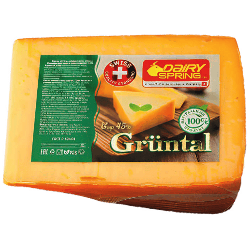 Сыр Gruntal 45% фасованный, с выдержкой 6-12 месяцев